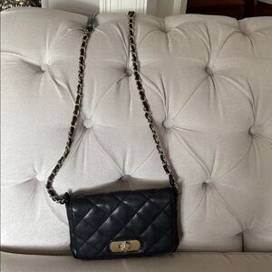 Banana Republic Black Quilted Crossbody Bag